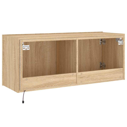 Väggmonterad tv-bänk LED sonoma-ek 100x35x41 cm