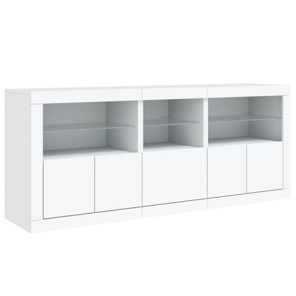 Skänk med LED-belysning vit 162x37x67 cm
