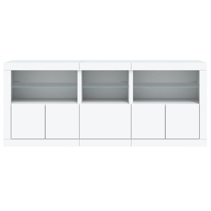Skänk med LED-belysning vit 162x37x67 cm
