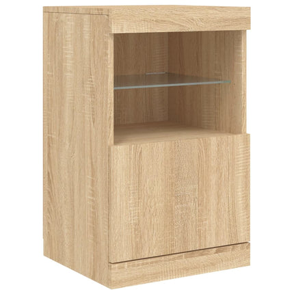 Skänk med LED-belysning sonoma-ek 162x37x67 cm
