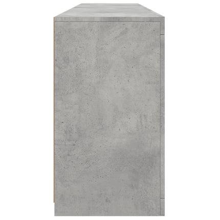 Skänk med LED-belysning betonggrå 162x37x67 cm