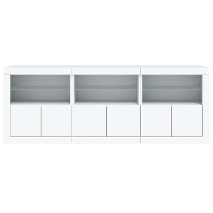 Skänk med LED-belysning vit 181,5x37x67 cm