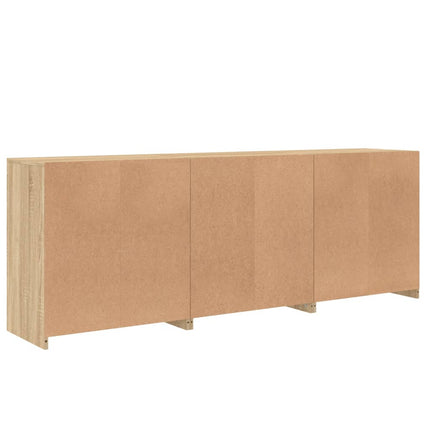 Skänk med LED-belysning sonoma-ek 181,5x37x67 cm