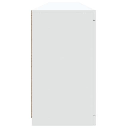 Skänk med LED-belysning vit 202x37x67 cm