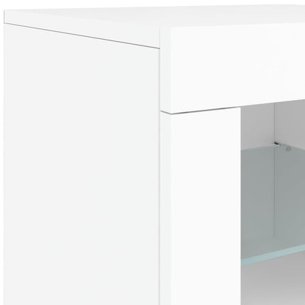 Skänk med LED-belysning vit 202x37x67 cm