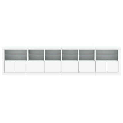 Skänk med LED-belysning vit 283x37x67 cm