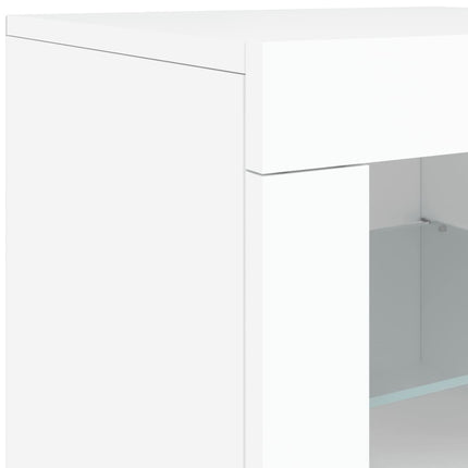 Skänk med LED-belysning vit 283x37x67 cm
