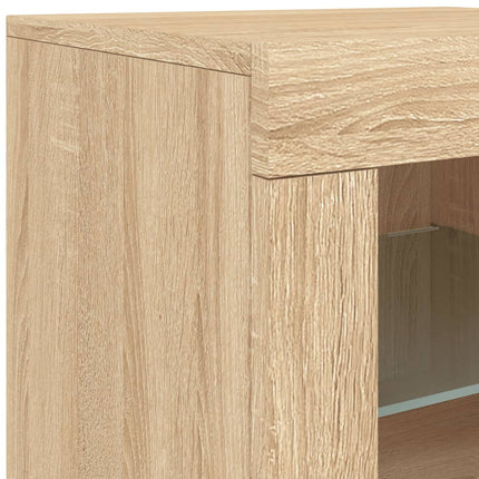 Skänk med LED-belysning sonoma-ek 283x37x67 cm