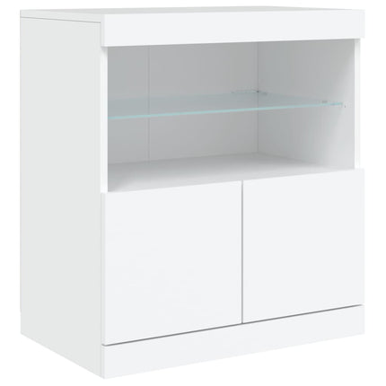 Skänk med LED-belysning vit 283x37x67 cm