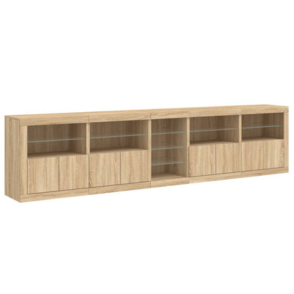 Skänk med LED-belysning sonoma-ek 283x37x67 cm