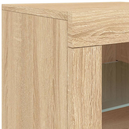 Skänk med LED-belysning sonoma-ek 283x37x67 cm