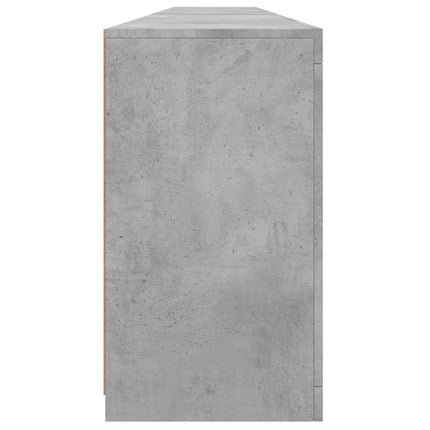 Skänk med LED-belysning betonggrå 283x37x67 cm