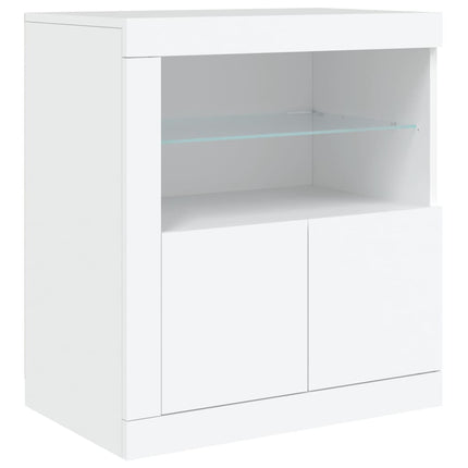 Skänk med LED-belysning vit 162x37x67 cm