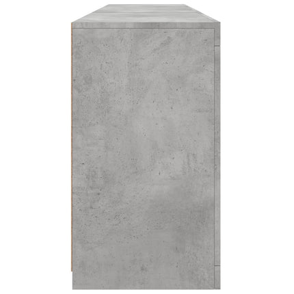 Skänk med LED-belysning betonggrå 162x37x67 cm