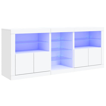 Skänk med LED-belysning vit 181,5x37x67 cm