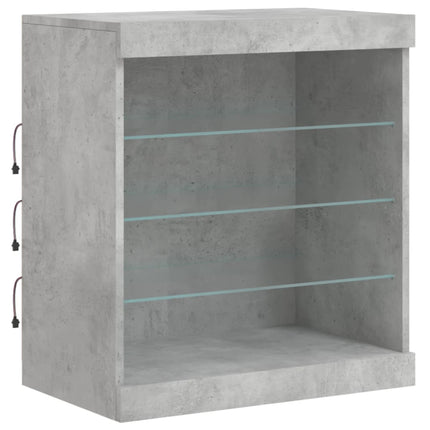 Skänk med LED-belysning betonggrå 181,5x37x67 cm