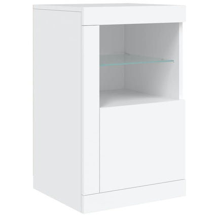 Skänk med LED-belysning vit 164x37x67 cm
