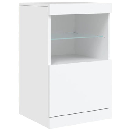Skänk med LED-belysning vit 164x37x67 cm