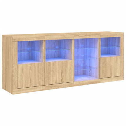 Skänk med LED-belysning sonoma-ek 164x37x67 cm