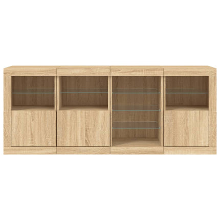 Skänk med LED-belysning sonoma-ek 164x37x67 cm