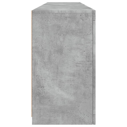 Skänk med LED-belysning betonggrå 164x37x67 cm