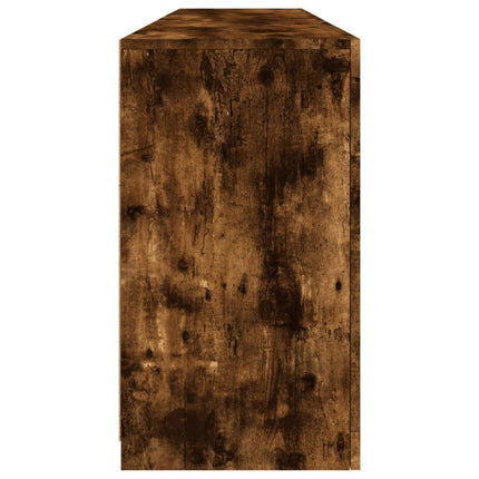 Skänk med LED-belysning rökfärgad ek 164x37x67 cm