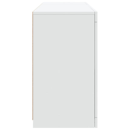 Skänk med LED-belysning vit 123x37x67 cm