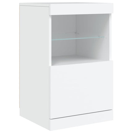Skänk med LED-belysning vit 123x37x67 cm