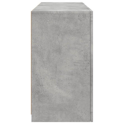 Skänk med LED-belysning betonggrå 123x37x67 cm
