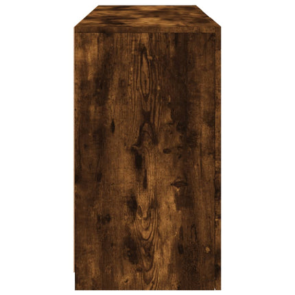 Skänk med LED-belysning rökfärgad ek 123x37x67 cm