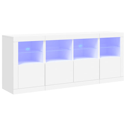 Skänk med LED-belysning vit 163x37x67 cm