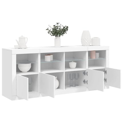 Skänk med LED-belysning vit 163x37x67 cm