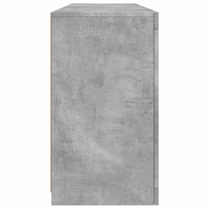 Skänk med LED-belysning betonggrå 163x37x67 cm