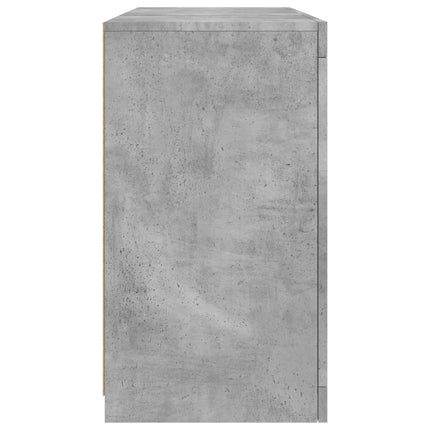 Skänk med LED-belysning betonggrå 123x37x67 cm