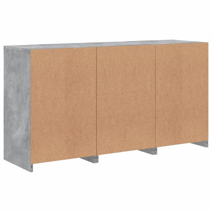 Skänk med LED-belysning betonggrå 123x37x67 cm