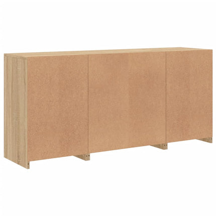 Skänk med LED-belysning sonoma-ek 142,5x37x67 cm