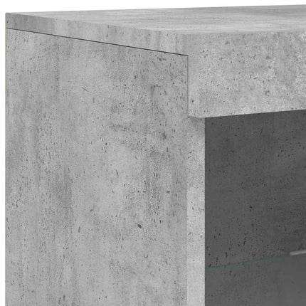 Skänkar med LED-belysning 3 st betonggrå konstruerat trä