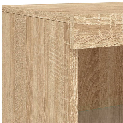 Skänk med LED-belysning sonoma-ek 162x37x100 cm