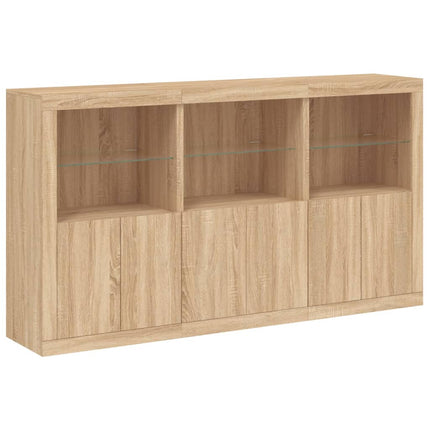 Skänk med LED-belysning sonoma-ek 181,5x37x100 cm