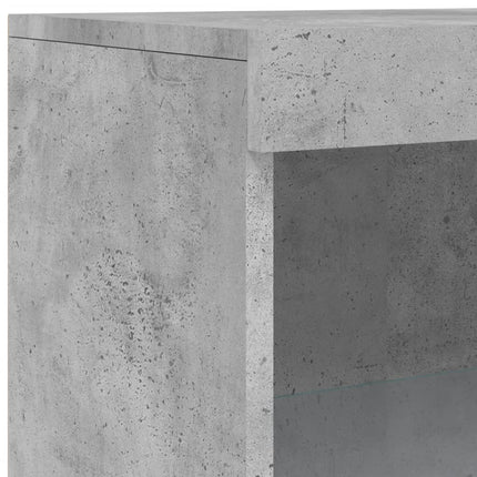 Skänk med LED-belysning betonggrå 181,5x37x100 cm