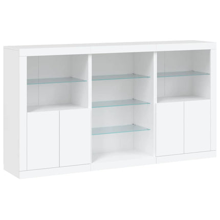 Skänk med LED-belysning vit 181,5x37x100 cm