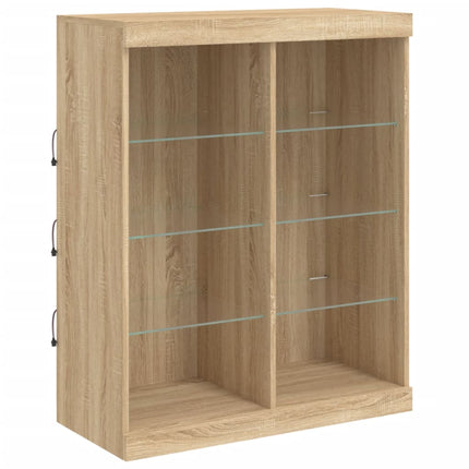 Skänk med LED-belysning sonoma-ek 202x37x100 cm