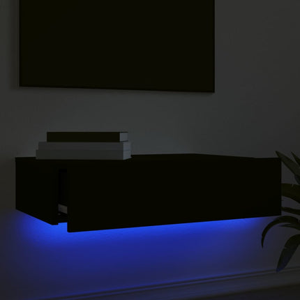 Tv-bänk med LED-belysning svart 60x35x15,5 cm