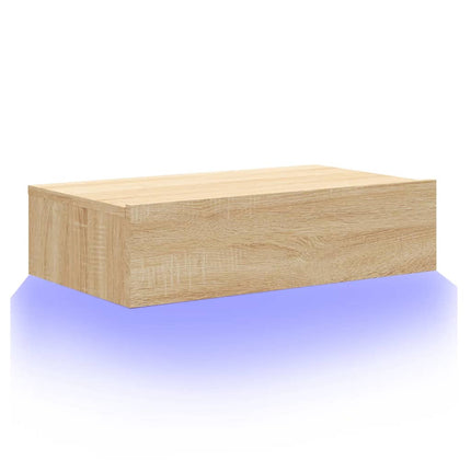Tv-bänk med LED-belysning sonoma-ek 60x35x15,5 cm