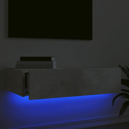 Tv-bänkar med LED-belysning 2 st betonggrå 60x35x15,5 cm
