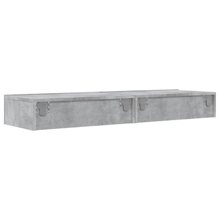 TV-bänk med LED-belysning 2 delar betonggrå 60x35x15,5 cm
