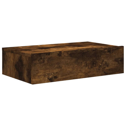 Tv-bänk med LED-belysning rökfärgad ek 60x35x15,5 cm