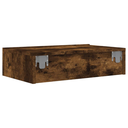 Tv-bänk med LED-belysning rökfärgad ek 60x35x15,5 cm