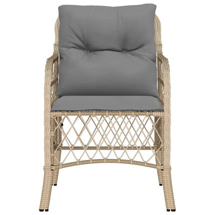 Trädgårdsstolar med dynor 2 st blandad beige konstrotting