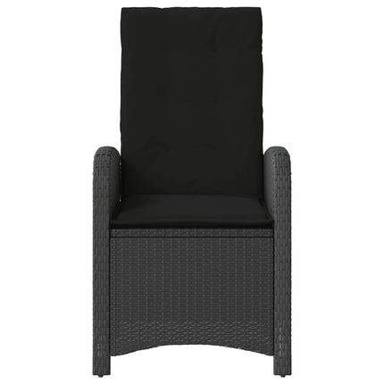 Caféset med dynor 3 delar svart konstrotting